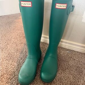 Hunter Emerald Green Knee-High Rubber Rain Boots